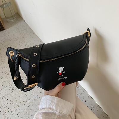 

Ins leisure bag girl 2019 new Chaohan version 100 shoulder bag fashion small waist bag chain slanted chest bag
