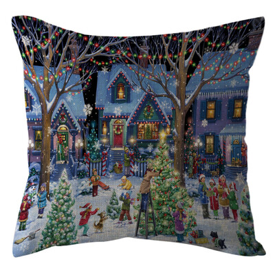 

Tailored Christmas Home Decor Office Sofa Cushion Square Throw Pillow Festive Pillowcase