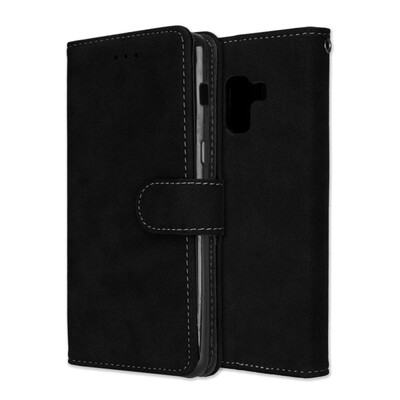 

MOONCASE Samsung Galaxy A8 2018 Vintage Scrub 3 Card Case - Black