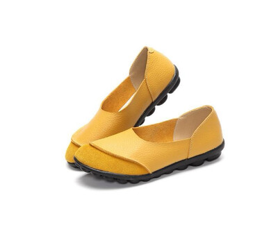 

5 Colors New Womens Cowhide Matte Soft Leather Shallow Mouth Shoes Lazy Shoes