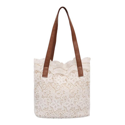 

Lace Hollow Out Shoulder Women Handbags Summer Beach Casual Totes Bags