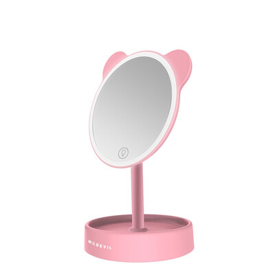 

MADEVIL bear makeup mirror with LED light mirror portable vanity mirror 7757