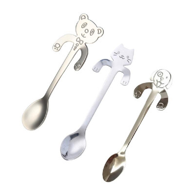 

Cute Long Handle Flatware Drinking Tool Kitchen Gadget Alloy Spoon