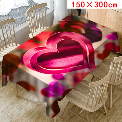 

Toponeto Valentines Tablecloth Print Rectangle Table Cover Holiday Party Home Decor