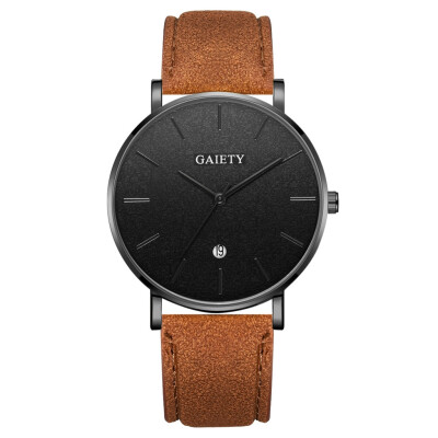 

Gobestart Fashion Simple Simple Casual Calendar Business Leather With Strap Mens Watch