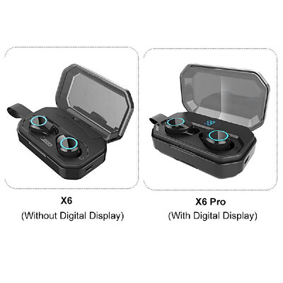 

X6 BT V50 Stereo Earphone TWS-Wireless Headsets Mini In-Ear HIFI Sound Music Sports Earphones IPX6 Waterproof with Rechargeable 3
