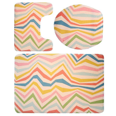 

3pcsSet Flannel Anti Slip Toilet Cover Floor Square U Shape Pad Bath Mats