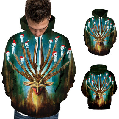 

Tailored Christmas Women Men Couples Print Long Sleeve Hoodie Sweatshirt Pullover Tops