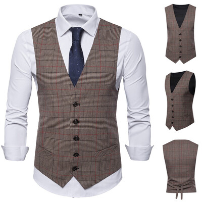 

Toponeto Mens Fashion Business Casual Wedding Waistcoat Tops Vest Jacket Top Coat