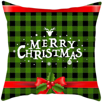 

Siaonvr 2020Merry Christmas Pillow Cases Cotton Linen Sofa Cushion Cover Home Decor