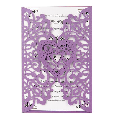 

20Pcs Pearl Paper Laser Cut Wedding Invitation Cards Greeting Card Kits Event Party Supplies with Blank Inner Sheet