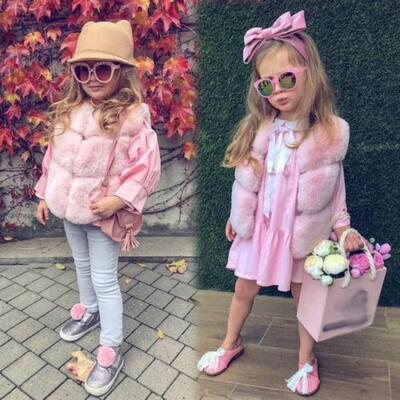 

Toddler Kid Baby Girl Faux Fur Tops Vest Warm Coat Outerwear Jacket Waistcoat