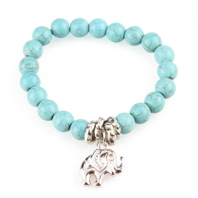 

2019 Creative New Beautiful Jewelry Women Laides Fashion Bracelet Elephant Shape Turquoise Bracelet