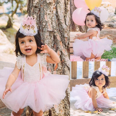 

Newborn Baby Girls Lace Floral RomperTutu Skirts Dress 2pcs Outfits Set Clothes 0-2T