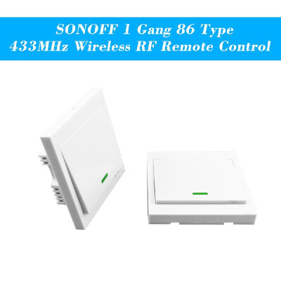 

SONOFF Push Button Wall Light Switch Remote Controller 1 Gang 86 Type ONOff Switch Panel 433MHz Wireless RF Remote Control Transm