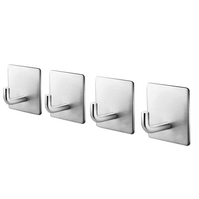 

Gobestart Stainless Steel Towel HooksBathroom Hook Self 4Pcs Wall Adhesive Hanging Hooks