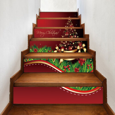 

Tailored Christmas 3D Simulation stair stickers Waterproof Wall Stickers DIY Home Decor