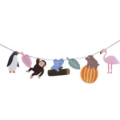 

Cute Animals Shape Pull Flag Happy Birthday Banner Birthday Party Supplies