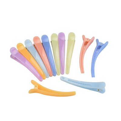 

〖Follure〗12 Pcs Multicolor Plastic Duck Teeth Hair Clips Hairdressing Salon Hairpins Non