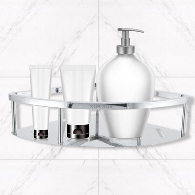 

Greensen Stainless Steel Wall Mounted Corner Shelf Holder Organizer Basket Bathroom Kitchen Decor