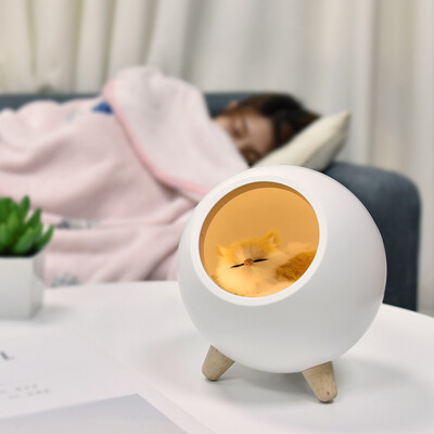 

Gobestart Cat Pet House Ambience Lamp USB Charging Cute Cartoon MINI LED Night Light