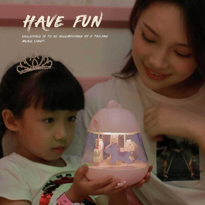

Creative colorful Trojan music light new cartoon children touch night light usb charging bedroom led bedside lamp