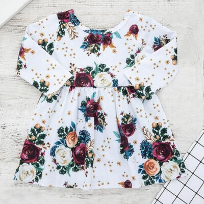 

Toddler Kids Baby Girls Cartoon Long Sleeve Party Princess Dress Outfits Clothes