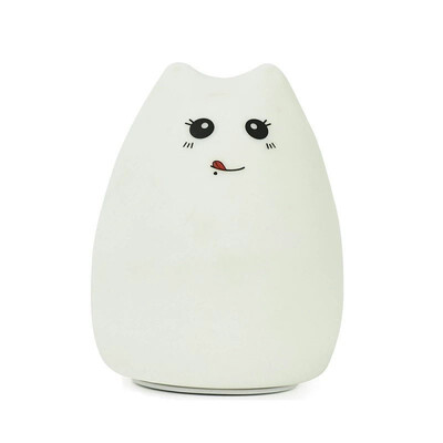 

3 Colors Cat USB LED Children Animal Night Light Silicone Soft Cartoon Baby Nursery Lamp Breathing LED Night Light