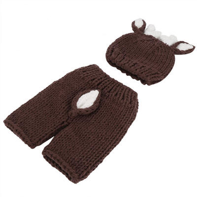

Greensen Cute Newborn Baby Photo Props Crochet Deer Hat Bodysuit Photography Props Costume