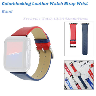 

〖Follure〗Colorblocking Leather Watch Strap Wrist Band For Apple Watch 1234 42mm44mm