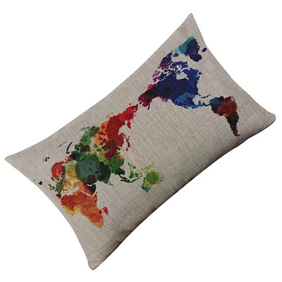 

Colorful Map Pattern Square Pillows Decor Pillow Case Sofa Throw Cover Pillowcase Rectangular Pillowslip