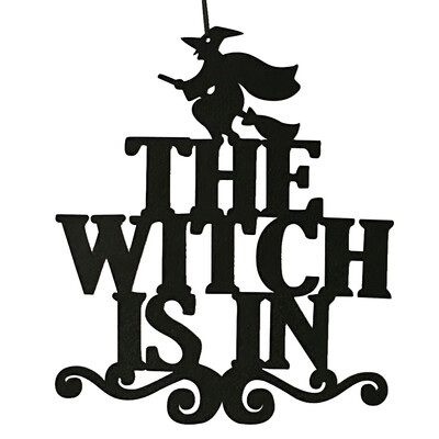 

The Witch Is In Pendant Halloween Non-woven Fabric Hanging Wall Door Decoration Party Supplies