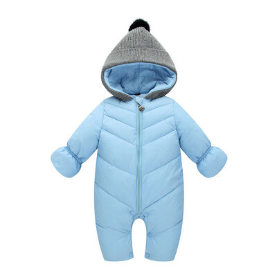 

Newborn Infant Baby Girl Boy Winter Hooded Jumpsuit Romper Thick Warm Clothes