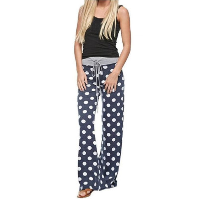 

Women Pajama Lounge Pants Comfy Casual Drawstring Palazzo Wide Leg Pants