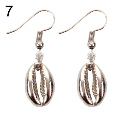 

Vintage Women Floral Cowrie Shell Dangle Hook Earrings Summer Beach Jewelry Gift