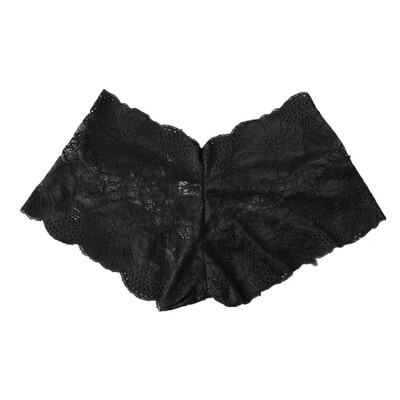 

Toponeto Lace Flat Pants Low Waist Sexy Jacquard Ladies Underpant Without Elasticity
