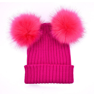 

Tailored Women Winter Warm Hats Crochet Knit Hairball Beanie Cap