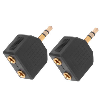 

2pcs Gold Plated 35mm Male to Dual 35mm Female Y Splitter Audio Adapter