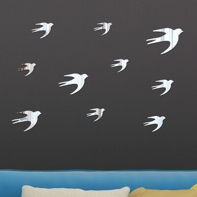 

Gobestart 3D Diy Swallow Shape Acrylic Wall Sticker Modern Stickers Decoration