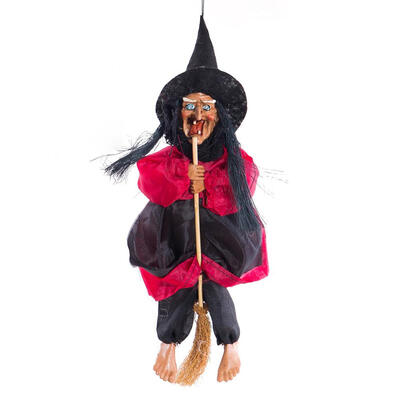 

Hanging Horror Riding Broom Witch Figurine Halloween Decoration Ornaments