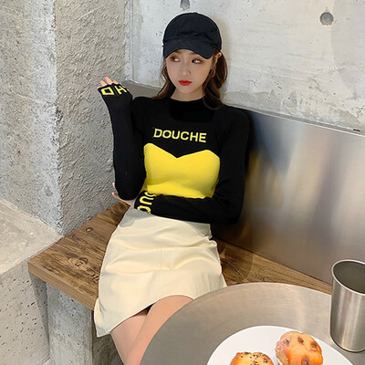 

Women Autumn Winter Half High Collar Sweater Korean Knitted Slim Fit Elegant Ladies Long Sleeve Bottoming Jumpers
