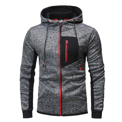 

Zipper Stitching Men\s Hooded Sweater for Outdoor