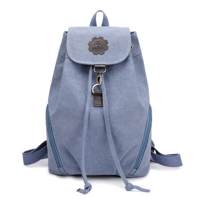 

Canvas double shoulder bag Korean version fashion lady backpack portable large capacity travel bag cloth bag