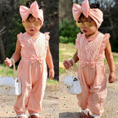 

Toddler Kids Baby Girl Bowknot Romper Bodysuit Jumpsuit Outfit Clothes Summer