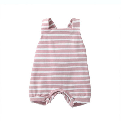 

Summer Baby Rompers Casual Fashion Jumpsuits Baby Striped Sleeveless Rompers Kids Toddler Bodysuits