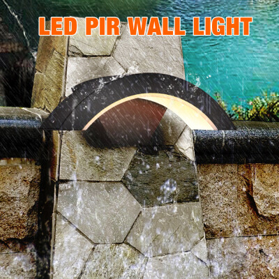 

New&High Quality Outdoor Led Curve Wall Light with Integrated PIR Sensor 15W 3000k 360lm IP54