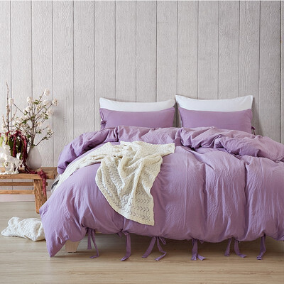 

NeillieN Bed sheet suite pure color tied sheet three sets quilt cover pillowcase pure color home textilebedding bag