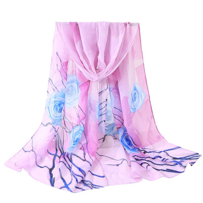 

Gobestart Fashion Women Flower Printing Long Soft Wrap Scarf Shawl Scarves