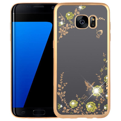 

Original KKmoon Luxury Protective Clear TPU Back Case Bling Rhinestone Bumper Frame Flexible Design with Crystal Diamond Plating P