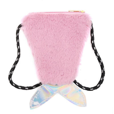 

Sequins Fish Tail Bag Women Girls Shoulder Messenger Plush Zip Small Bags